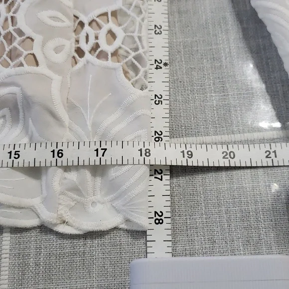 NWT NY&Co Women's Just Me Tie Strap Sweetheart Neckline Crochet Jumpsuit, Size L - Picture 14 of 17